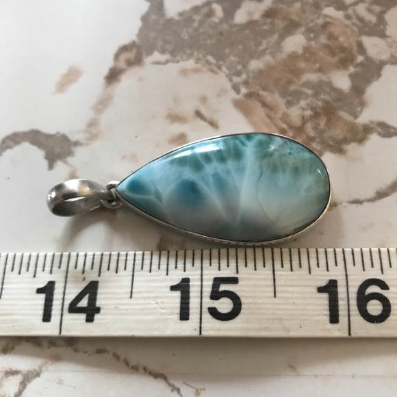 Larimar Sterling Silver Pendant - AAA Grade! OOAK - Picture 6 of 7